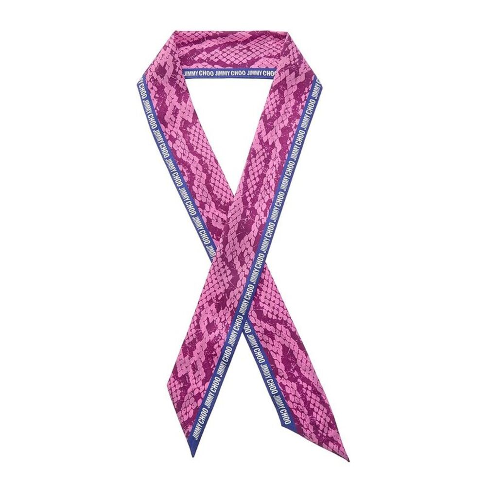 Jimmy Choo Logo Silk Scarf, Purple